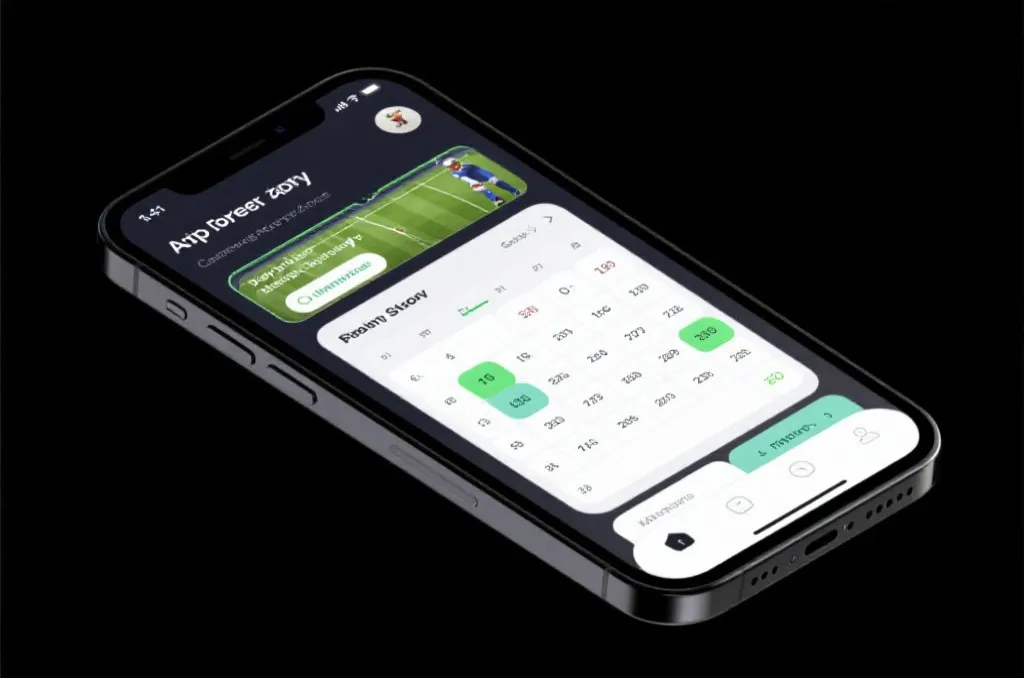 A premium mobile app user interface showing sports event schedule
