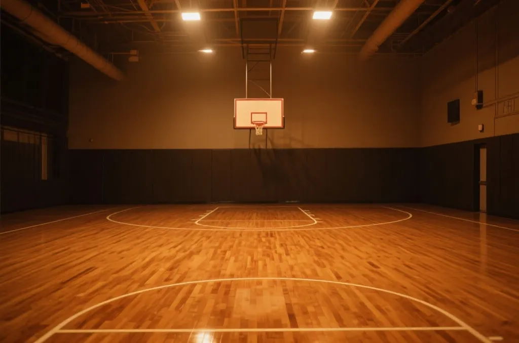 空旷的室内篮球场 hardwood floor